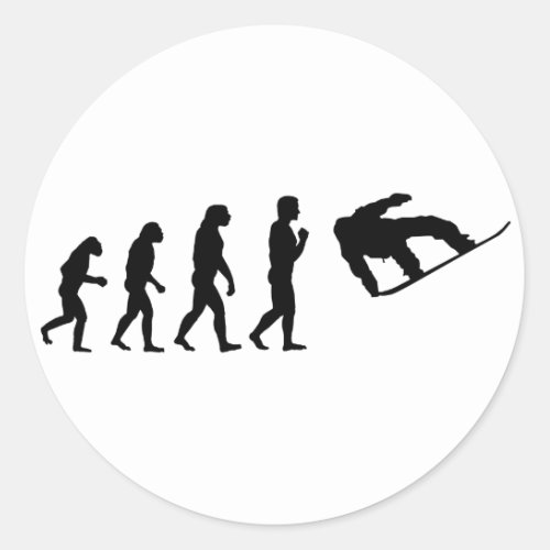 The Evolution Snowboarding Classic Round Sticker