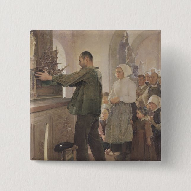 The Ex Voto, 1898 Pinback Button (Front)