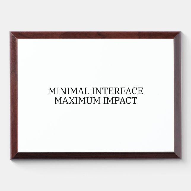 The Excellence Metric | Minimal Interface Award Plaque (Horizontal)