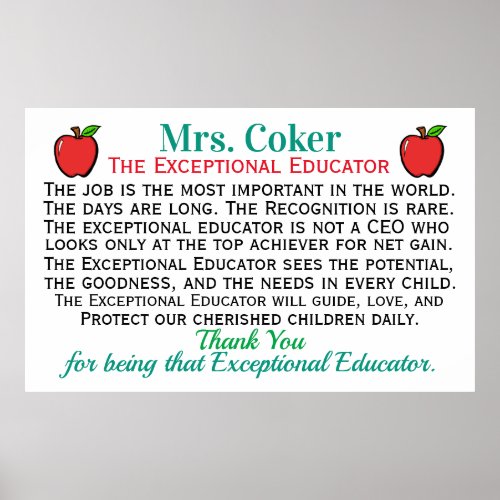 The Exceptional Teacher  Educator Poster