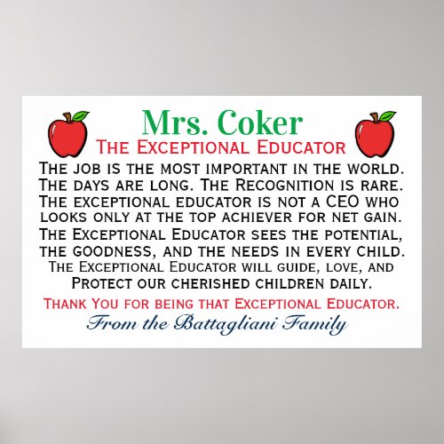 The Exceptional Teacher  Educator Poster