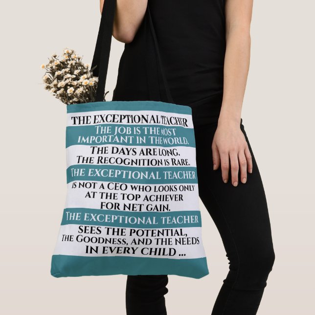 THE EXCEPTIONAL TEACHER - SEE BACK!-Gift Version Tote Bag (Close Up)