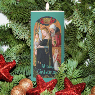 The Expectant Madonna with Saint Joseph 3"x6" Pillar Candle