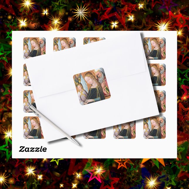 The Expectant Madonna with Saint Joseph Square Sticker (Creator Uploaded)