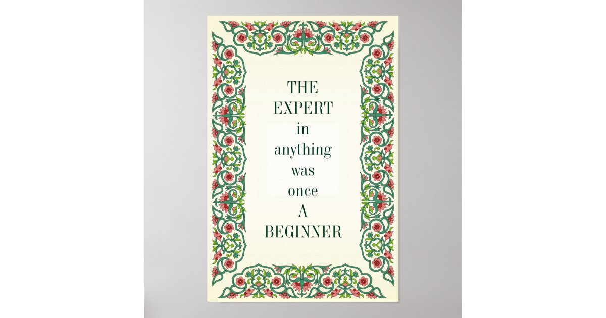 The Expert Was Once A Beginner THE EXPERT in anything was once A BEGINNER Poster | Zazzle