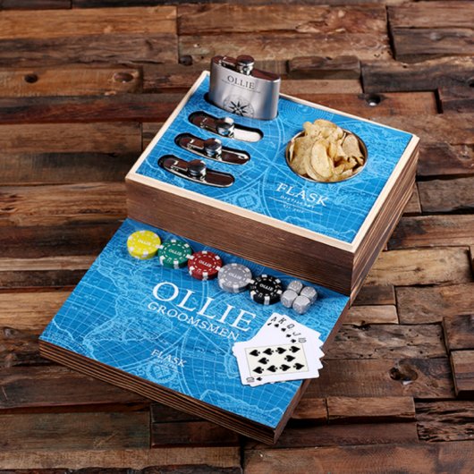 The Explorer Square Game Night Gift Set & Flasks (Top)