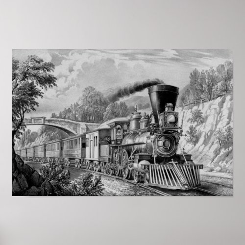 The Express Train _ Vintage Railroad Poster