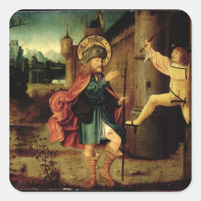 The Expulsion of Saint Roch from Rome Square Sticker (Front)