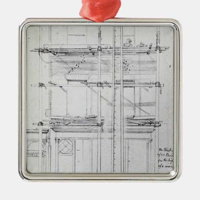 The exterior of Issac's House being painted Metal Ornament (Front)