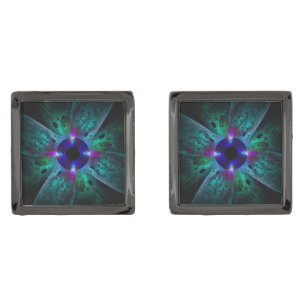 The Eye Abstract Art Gunmetal Finish Cufflinks