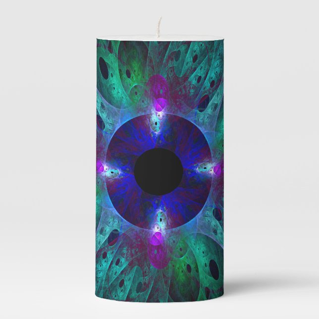The Eye Abstract Art Pillar Candle (Front)