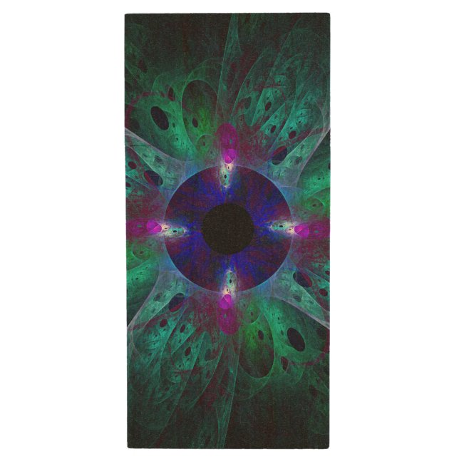 The Eye Abstract Art Wood Flash Drive (Front Vertical)