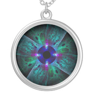 The Eye Abstract Silver Necklace