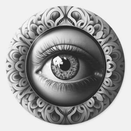 The Eye Fornasetti style Classic Round Sticker