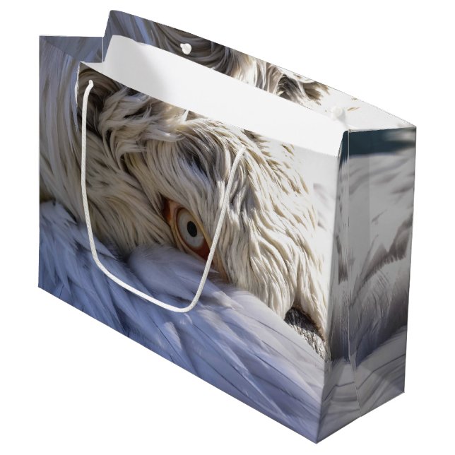 The Eye of a Pelican Large Gift Bag (Front Angled)
