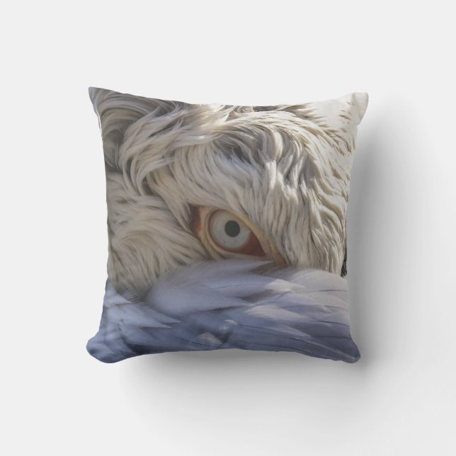 The Eye of a Pelican Outdoor Pillow (Front)