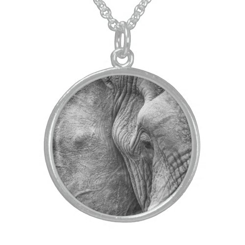 The eye of an elephant sterling silver necklace