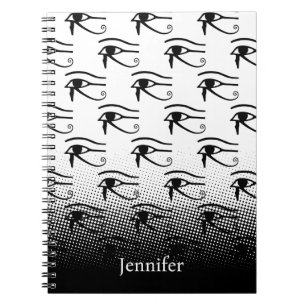 The Eye Of Horus Pattern Custom Name Notebook