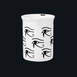The Eye Of Horus Pattern Pitcher<br><div class="desc">The Eye of Horus. Ancient Egyptian symbol. Black and white pattern.</div>