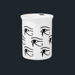 The Eye Of Horus Pattern Pitcher<br><div class="desc">The Eye of Horus. Ancient Egyptian symbol. Black and white pattern.</div>