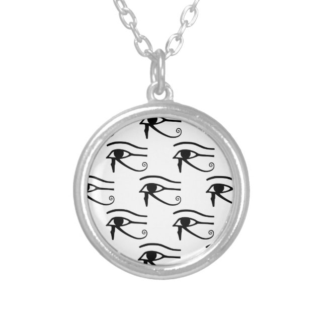 The Eye Of Horus Pattern Silver Plated Necklace (Front)
