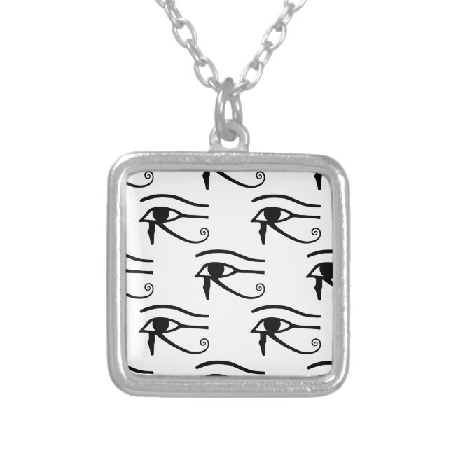 The Eye Of Horus Pattern Silver Plated Necklace (Front)
