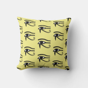 The Eye of Horus Pattern Yellow Decor Throw Pillow