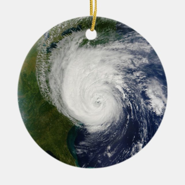 The Eye of Hurricane Isabel September 18 2003 Ceramic Ornament (Front)