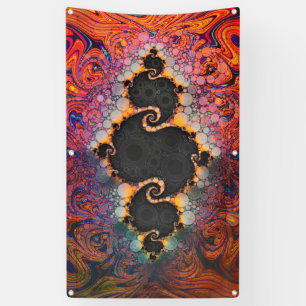 The Eye of Julia, a Rainbow Fractal Paint Swirl Banner