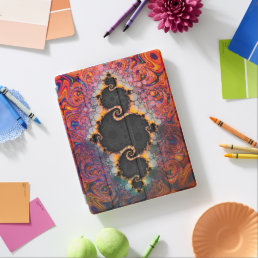 The Eye of Julia, a Rainbow Fractal Paint Swirl iPad Smart Cover