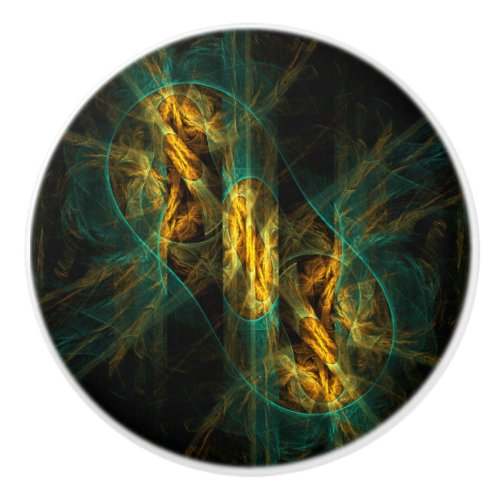 The Eye of the Jungle Abstract Art Ceramic Knob