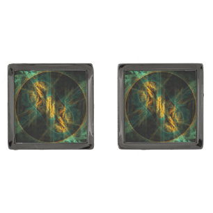 The Eye of the Jungle Abstract Art Cufflinks