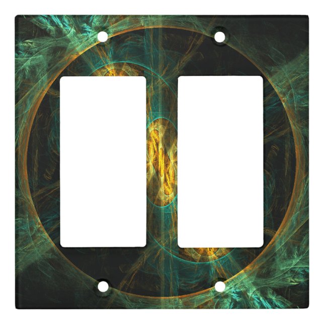 The Eye of the Jungle Abstract Art Double Rocker Light Switch Cover (Front)