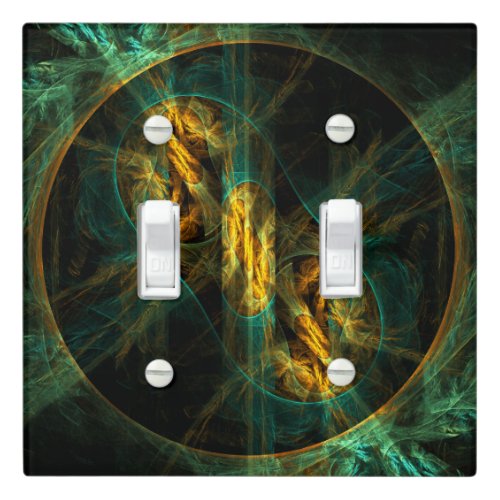 The Eye of the Jungle Abstract Art Double Toggle Light Switch Cover