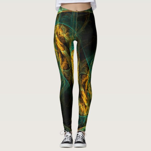 The Eye of the Jungle Abstract Art Leggings