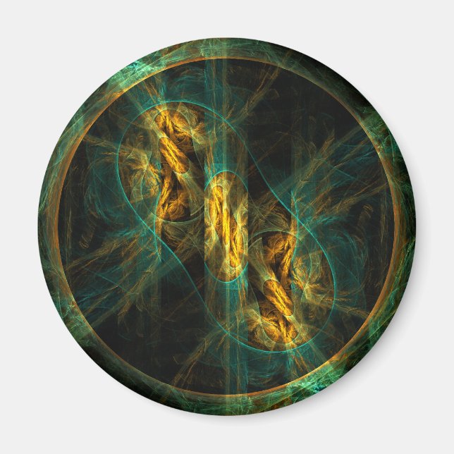 The Eye of the Jungle Abstract Art Square Magnet (Front)