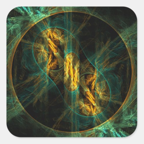 The Eye of the Jungle Abstract Art Square Sticker