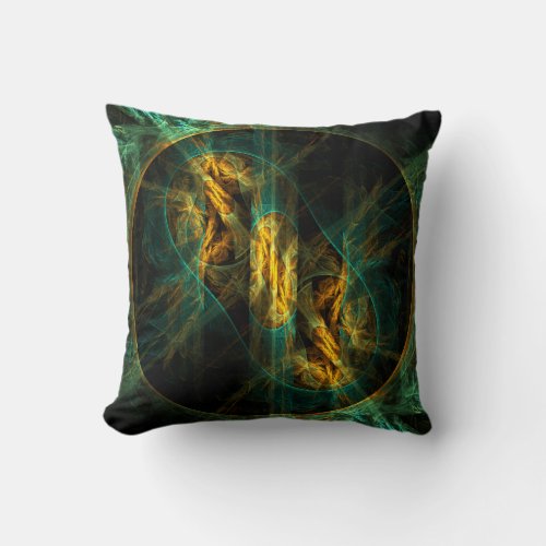 The Eye of the Jungle Abstract Art Throw Pillow