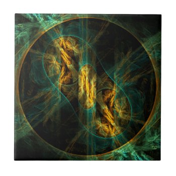 The Eye Of The Jungle Abstract Art Tile by OniArts at Zazzle