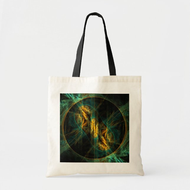 The Eye of the Jungle Abstract Art Tote Bag (Front)