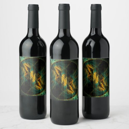 The Eye of the Jungle Abstract Art Wine Label