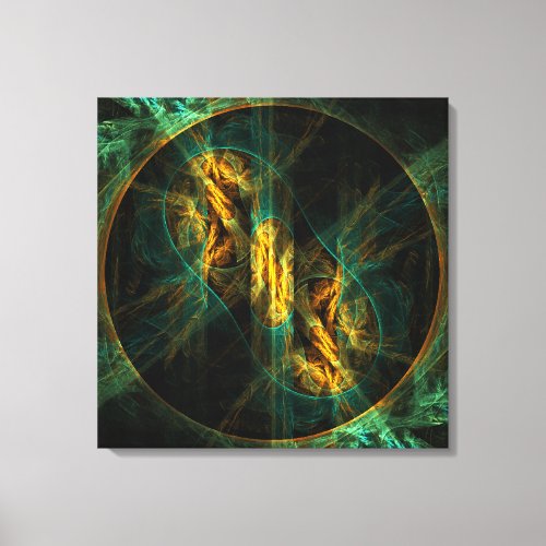 The Eye of the Jungle Abstract Art Wrapped Canvas