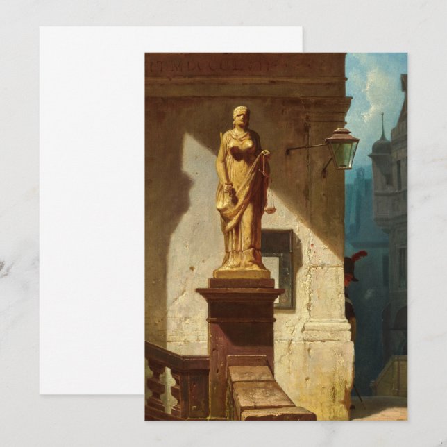 The Eye of the Law, Justice by Carl Spitzweg Thank You Card (Front/Back)