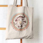 The Eyes Are Useless When The Mind Is Blind Boho Tote Bag<br><div class="desc">Spread positive inspiration with this fun abstract boho quote design. The design has forest mushrooms in a rainbow circle, eyes, butterflies, and the moon, along with the text The Eyes Are Useless When The Mind Is Blind. The design is in retro shades of brown and is perfect for a mindful...</div>