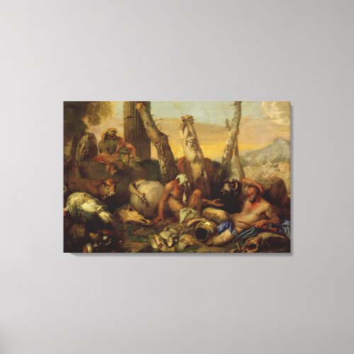 The Fable of Diogenes looking with a lantern for Canvas Print