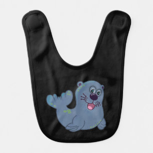 The Fabric Seal At Zazzle Mascot Logo Character Baby Bib