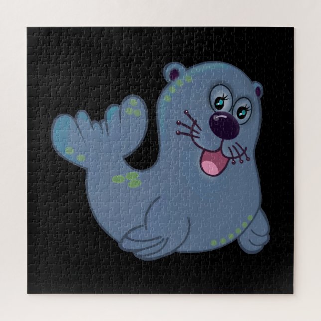 The Fabric Seal At Zazzle Mascot Logo Character Jigsaw Puzzle (Vertical)
