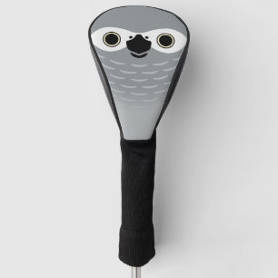 The face of a African Grey Parrot Golf Head Cover