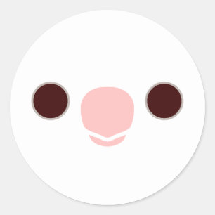 The face of a albino cockatiel classic round sticker