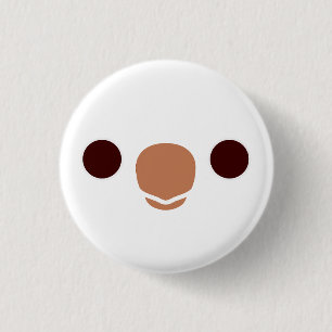 The face of a Albino Monk Parakeet Button